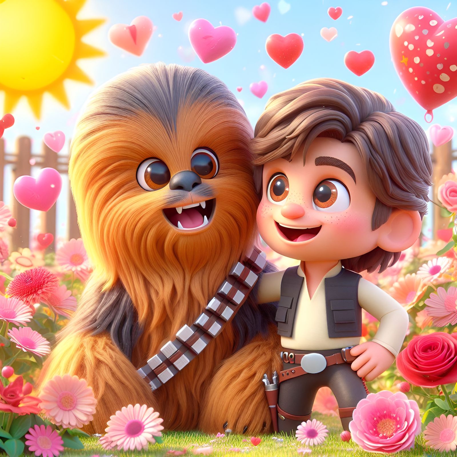 Chewbacca and Han Solo Celebrate Palentine's Day
