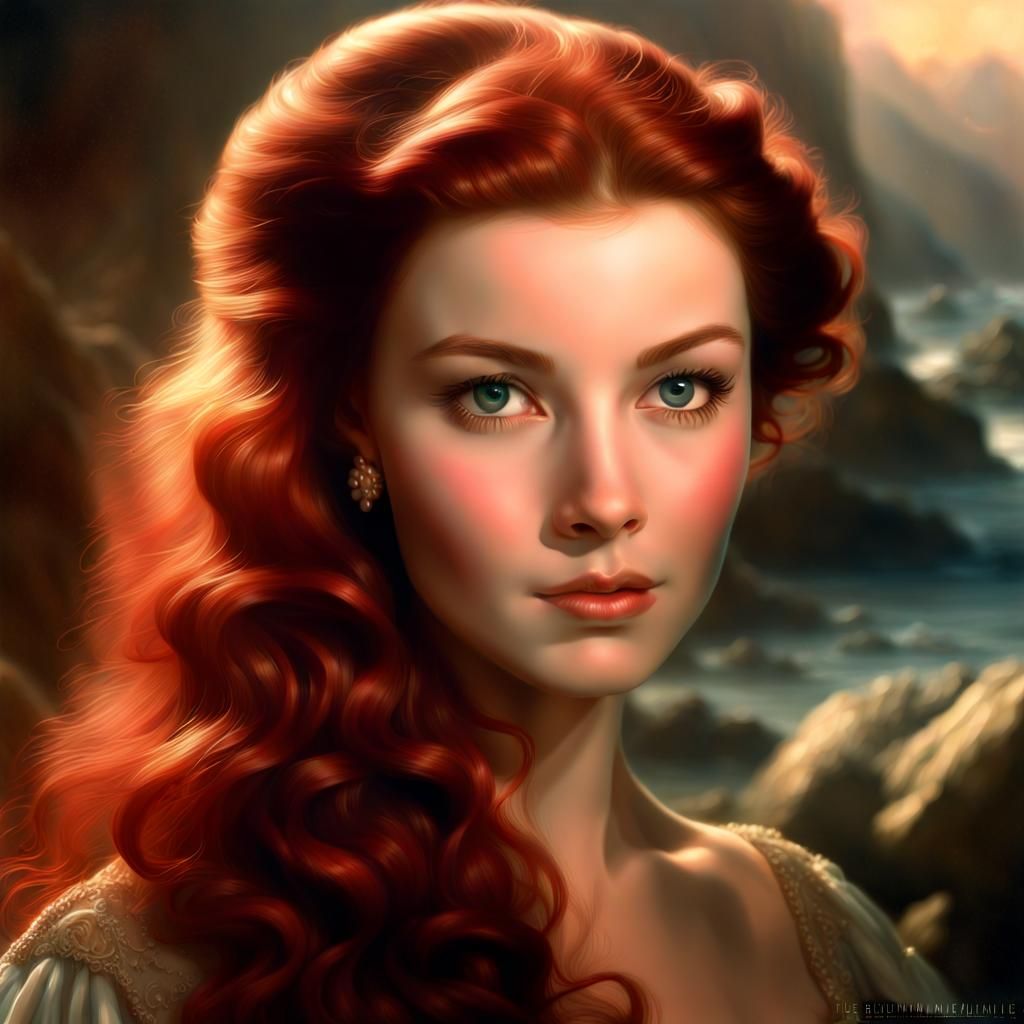 Enchanting Princess Arielle in a Digital Matte Painting
