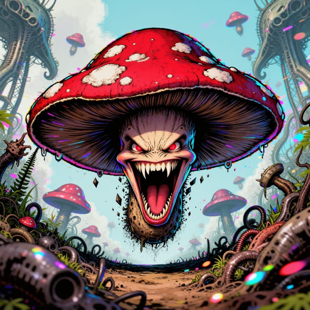 Angry Mushroom Races Forward in Xcore Style