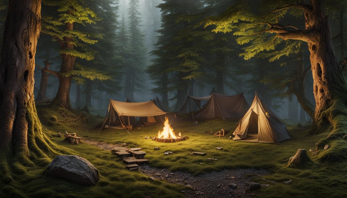 D&D Empty Forest Campsite Map: Matte Painting