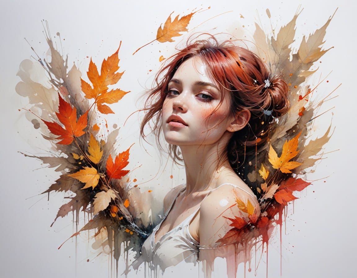 Magical Autumn Waterfall in Warm Tones