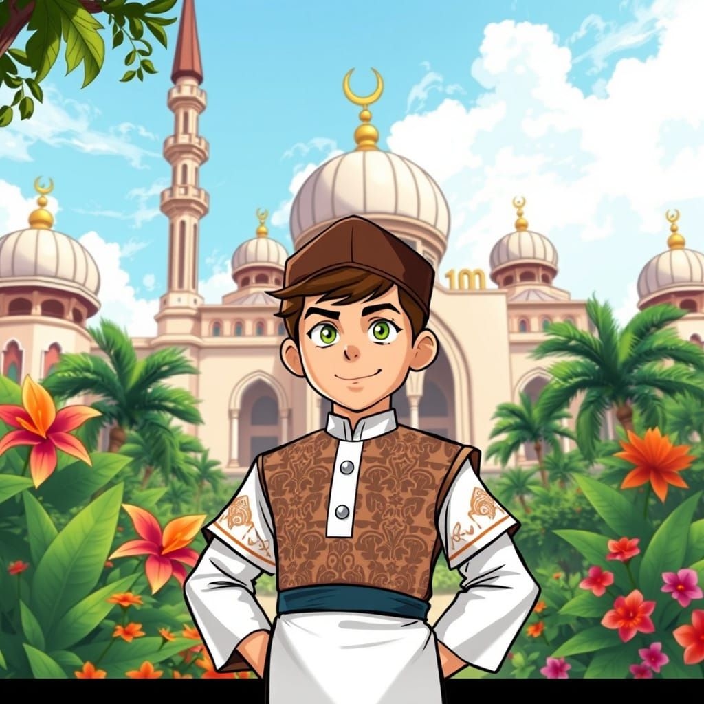 Ben 10 in Traditional Brunei Attire