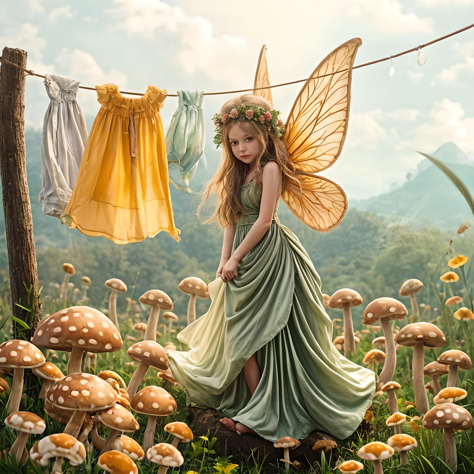 Fairy Tale: A Fairy's Life in a Mushroom Field