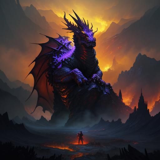 Hyperdetailed Fire Dragon in Dark Fantasy Concept Art