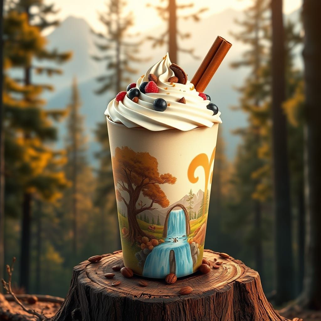 Enchanted Forest Dessert Oasis in Warm Sunlight