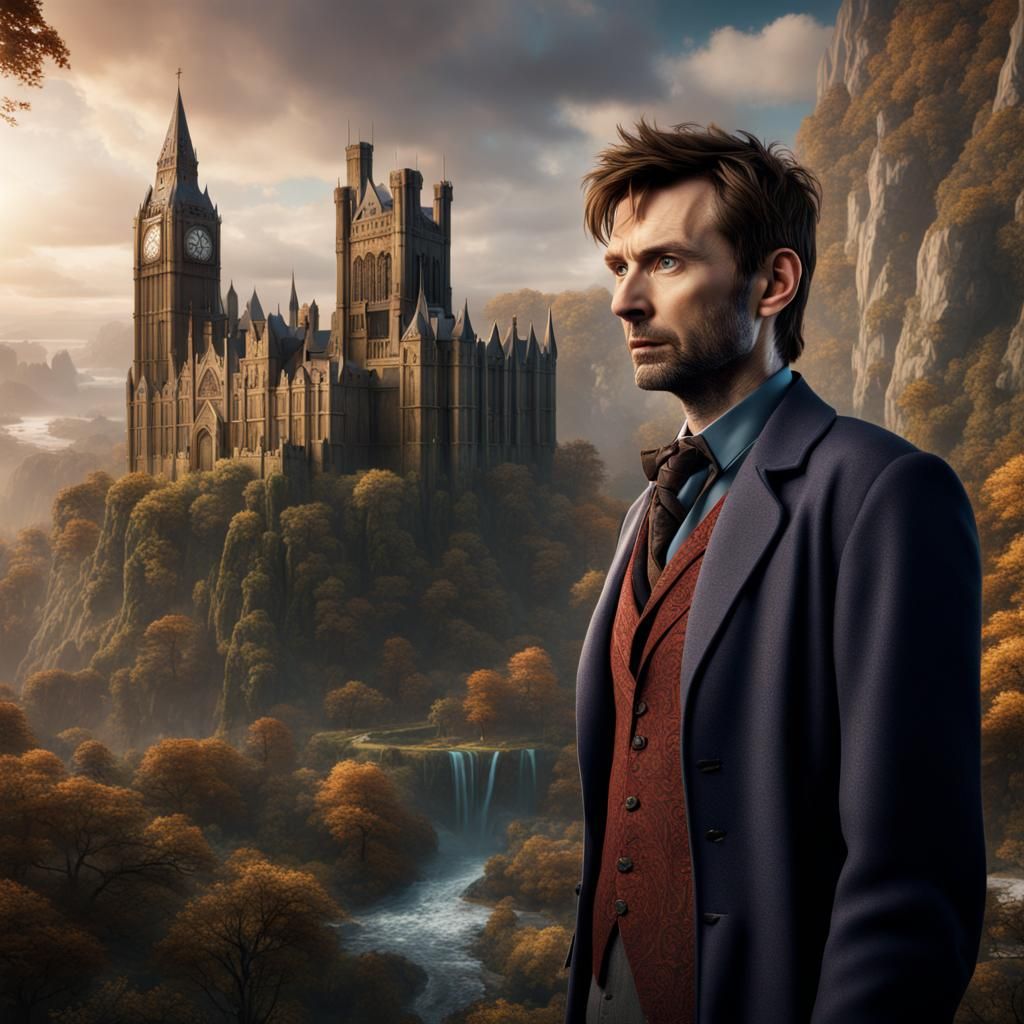 Detailed Matte Painting of David Tennant in 8K