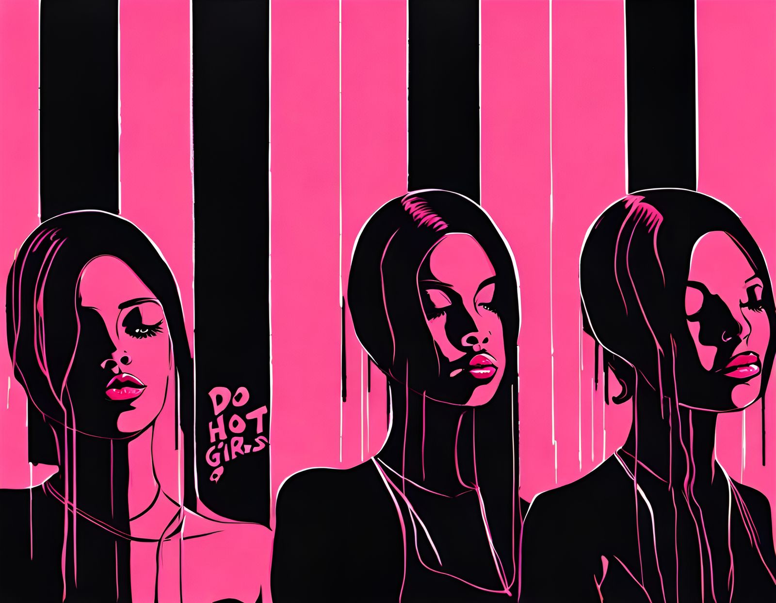 Sombre Painting with Pink Highlights