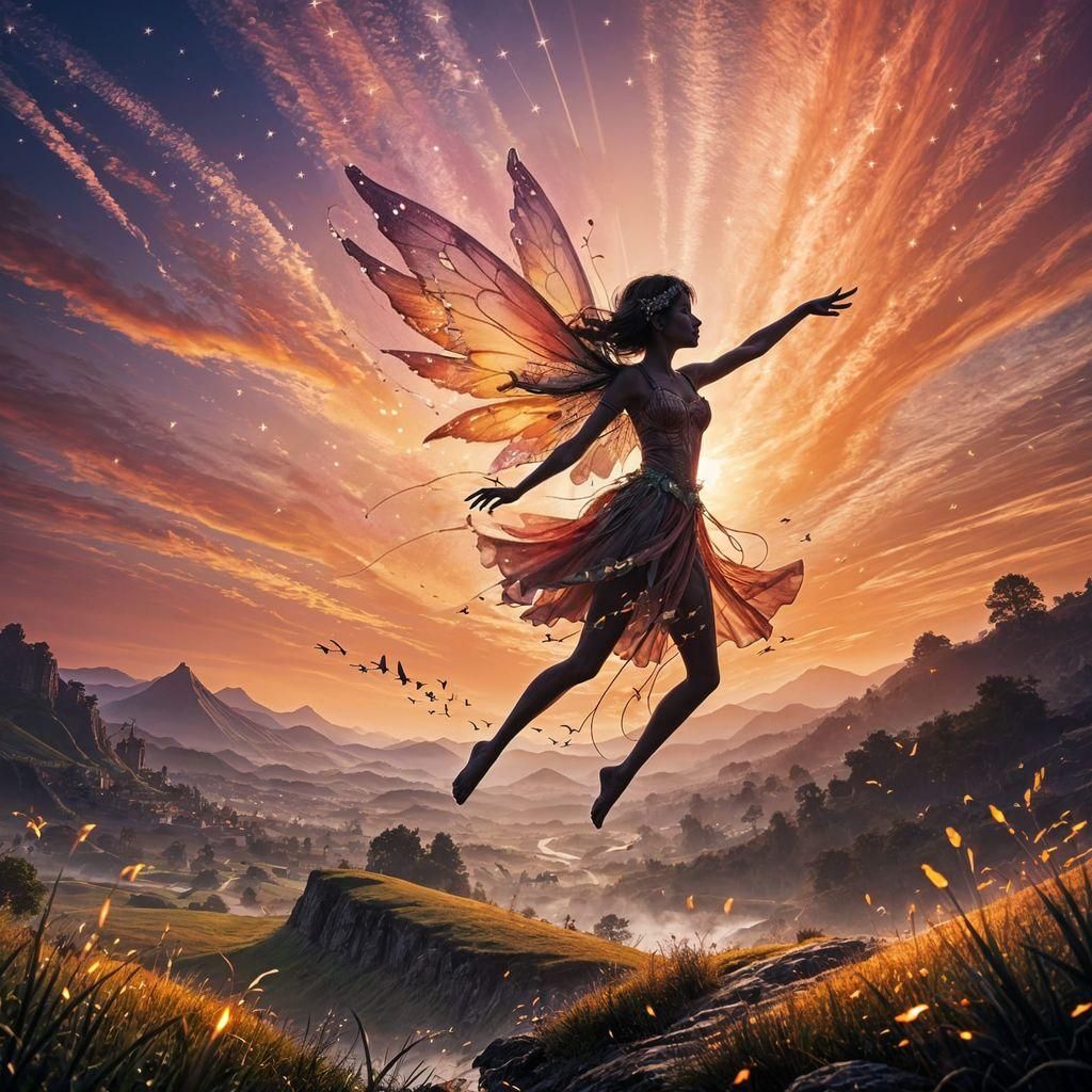 Fairy Sunset Flight in Epic Glow