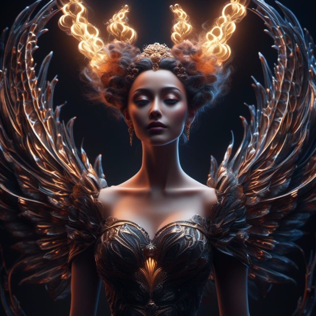 Ethereal Smoke Fairy in a Mystical Dark Fantasy