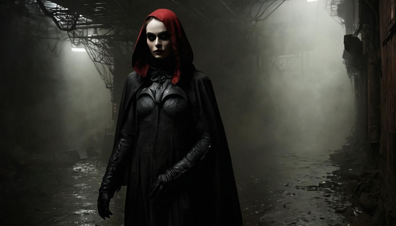 Anthropomorphic Bat in Foggy Sewer, Visionary Art