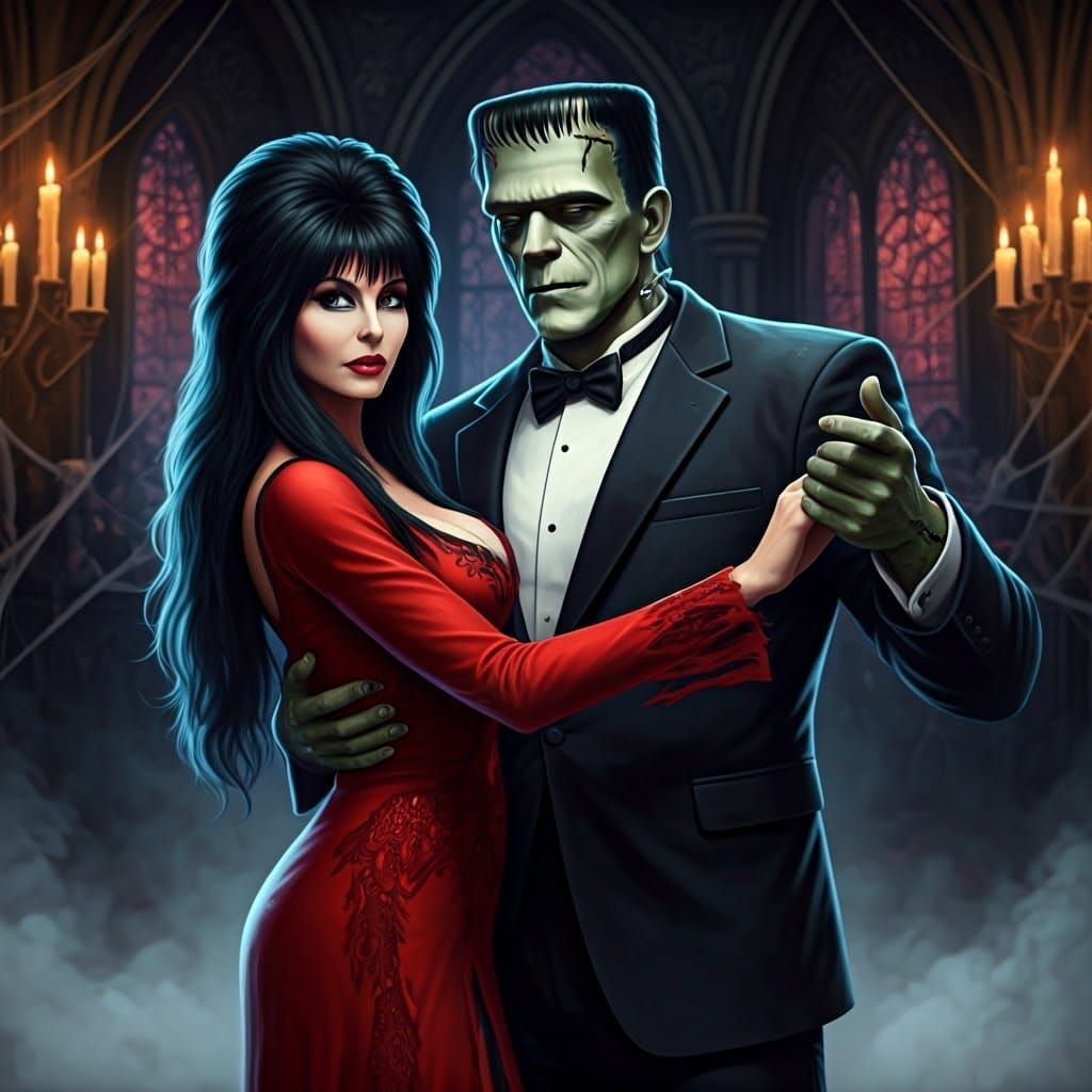 Frankenstein and Elvira's Gothic Dance
