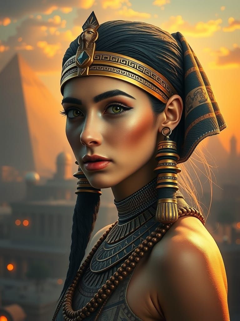 Ethereal Goddess in Ancient Egyptian Fantasy