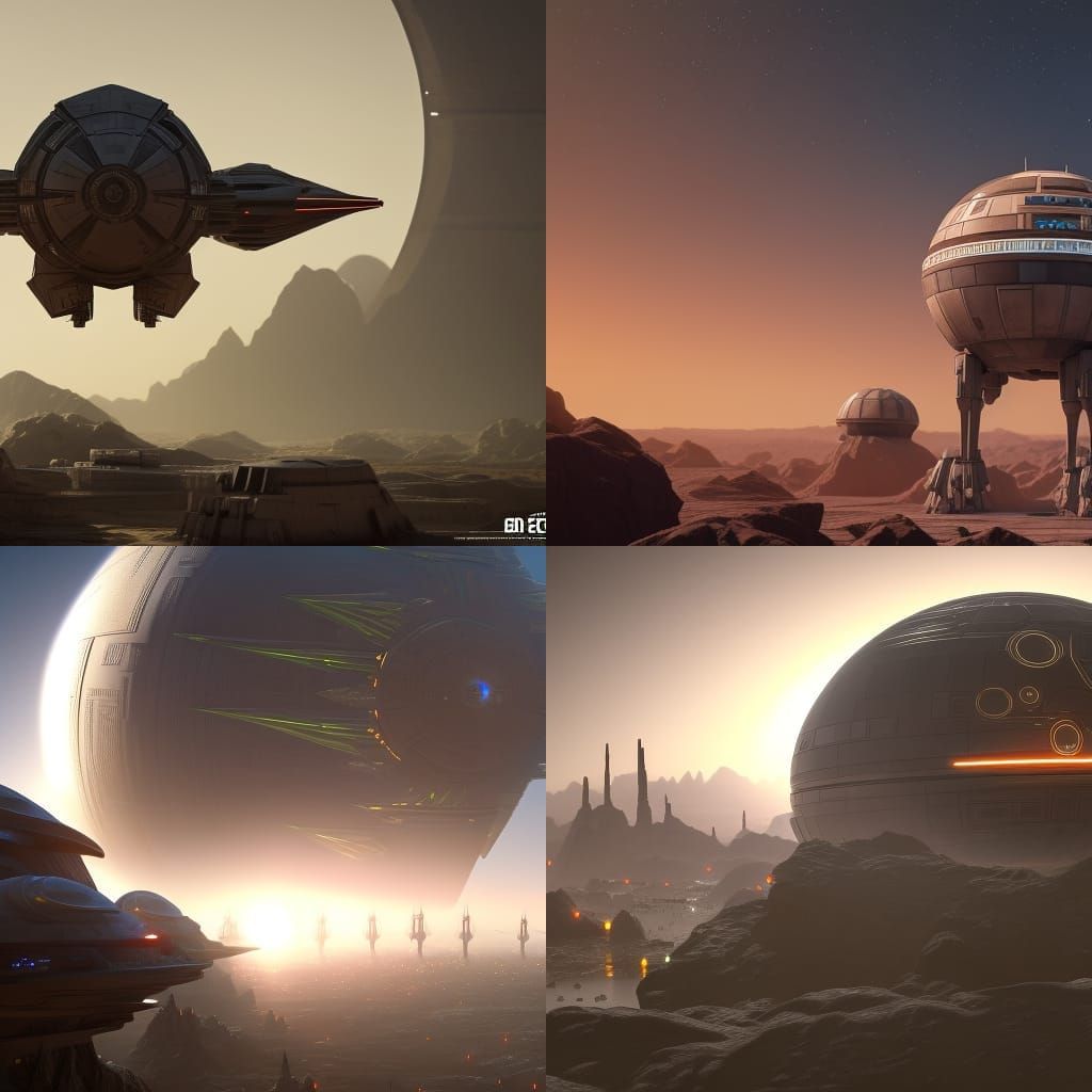 Naboo Planet from Star Wars in Sci-Fi Style