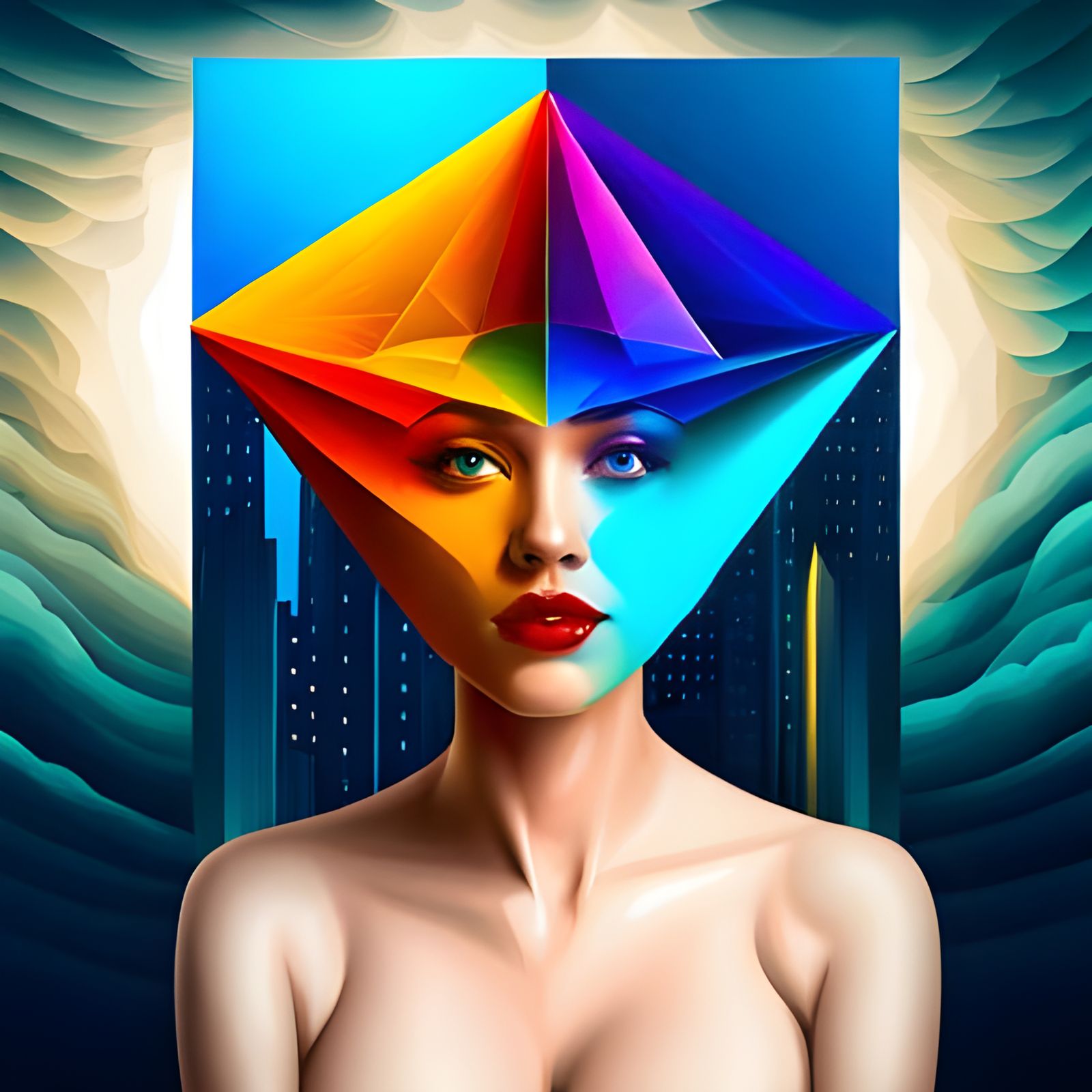 Abstract Geometric Art in Bauhaus Style