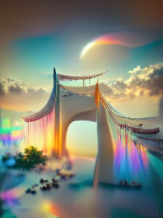 Ethereal Rainbow Bridge Dreamscape in Fantasy Style