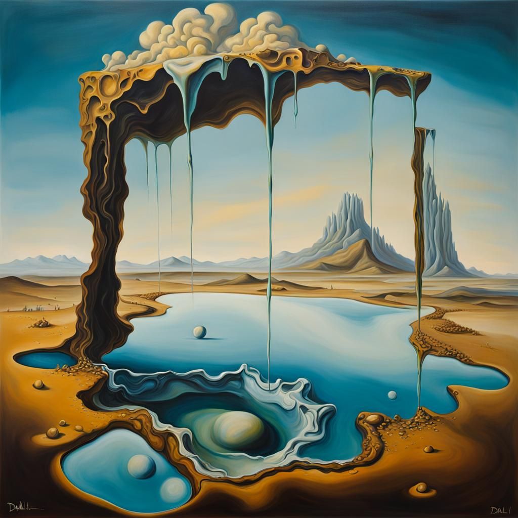 Surreal Melting Oil Painting in Dali Style