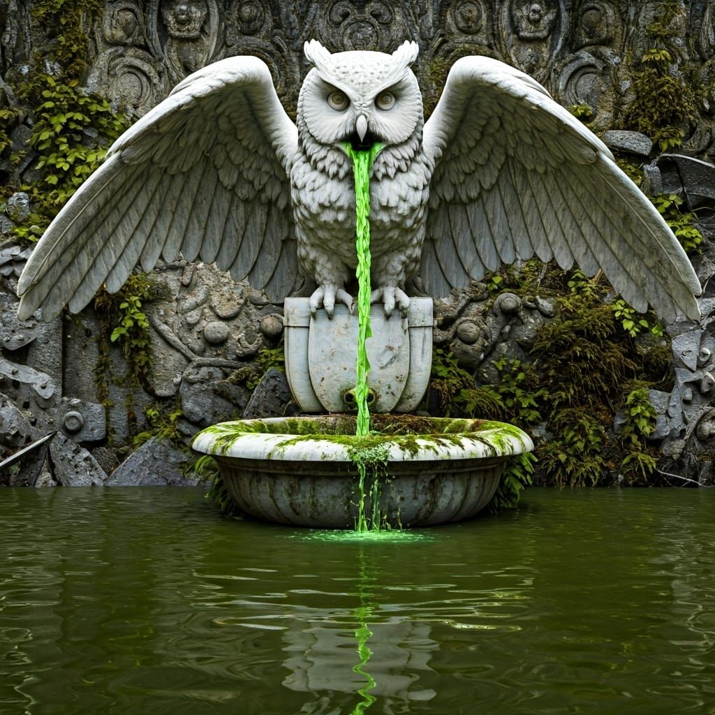 Michelangelo Marble Fountain in Filthy Junkyard