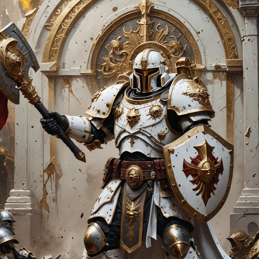 Warhammer 40k Custodes in White Armor