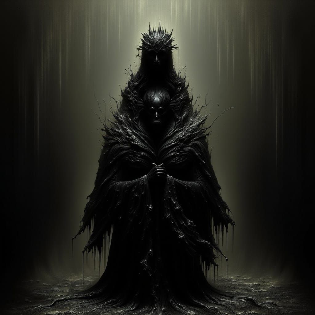 Gothic Horror Figure Emerges from Shadows