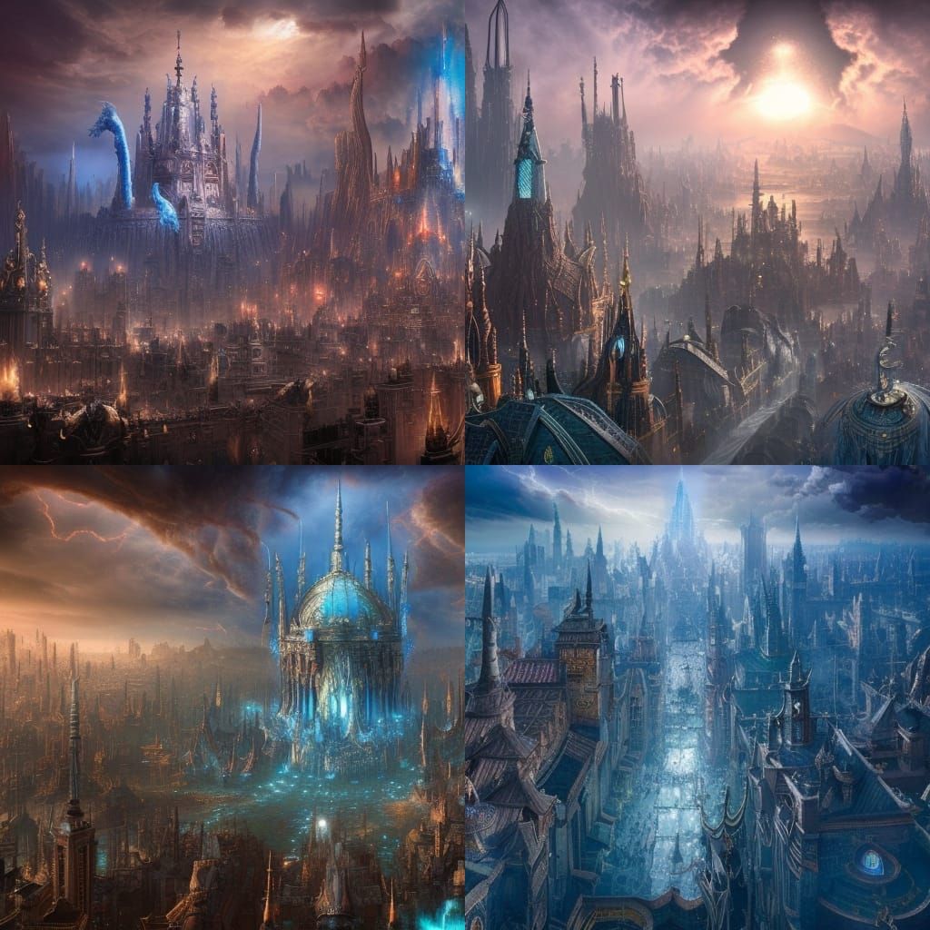 Chaotic City of Tzeentch: Digital Matte Painting