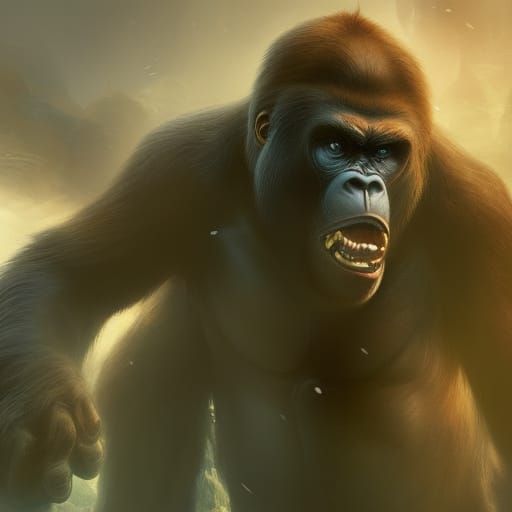 King Kong: Dark Fantasy Concept Art in 8k
