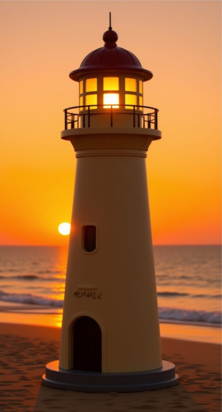 Vinyl Toy Lighthouse at Sunset