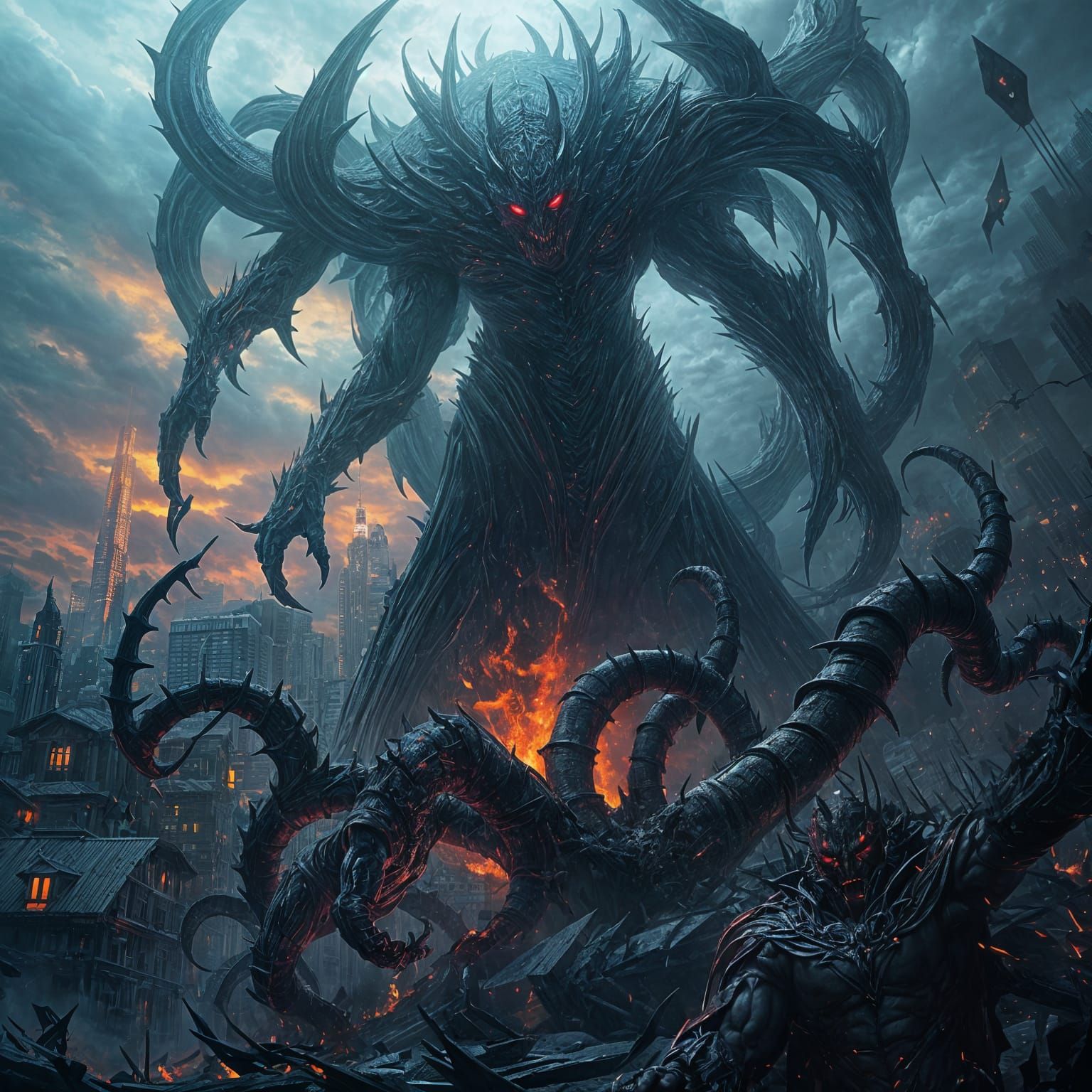 Shadow Lord Supervillain in Ethereal Darkness