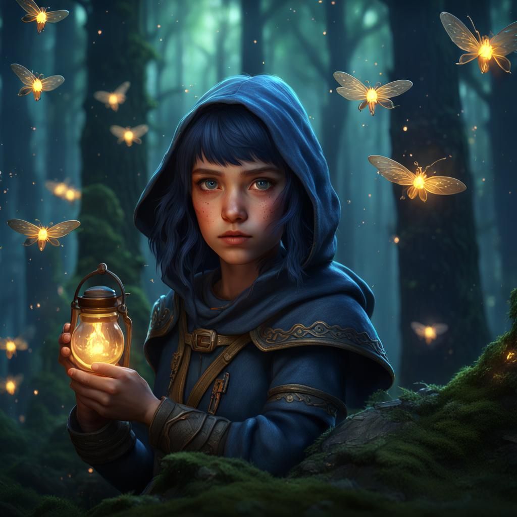 Halfling Ranger Portrait in Forest Concept Art