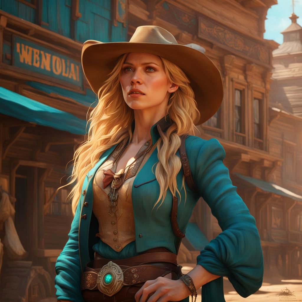 Wild West Portrait in Art Nouveau Style