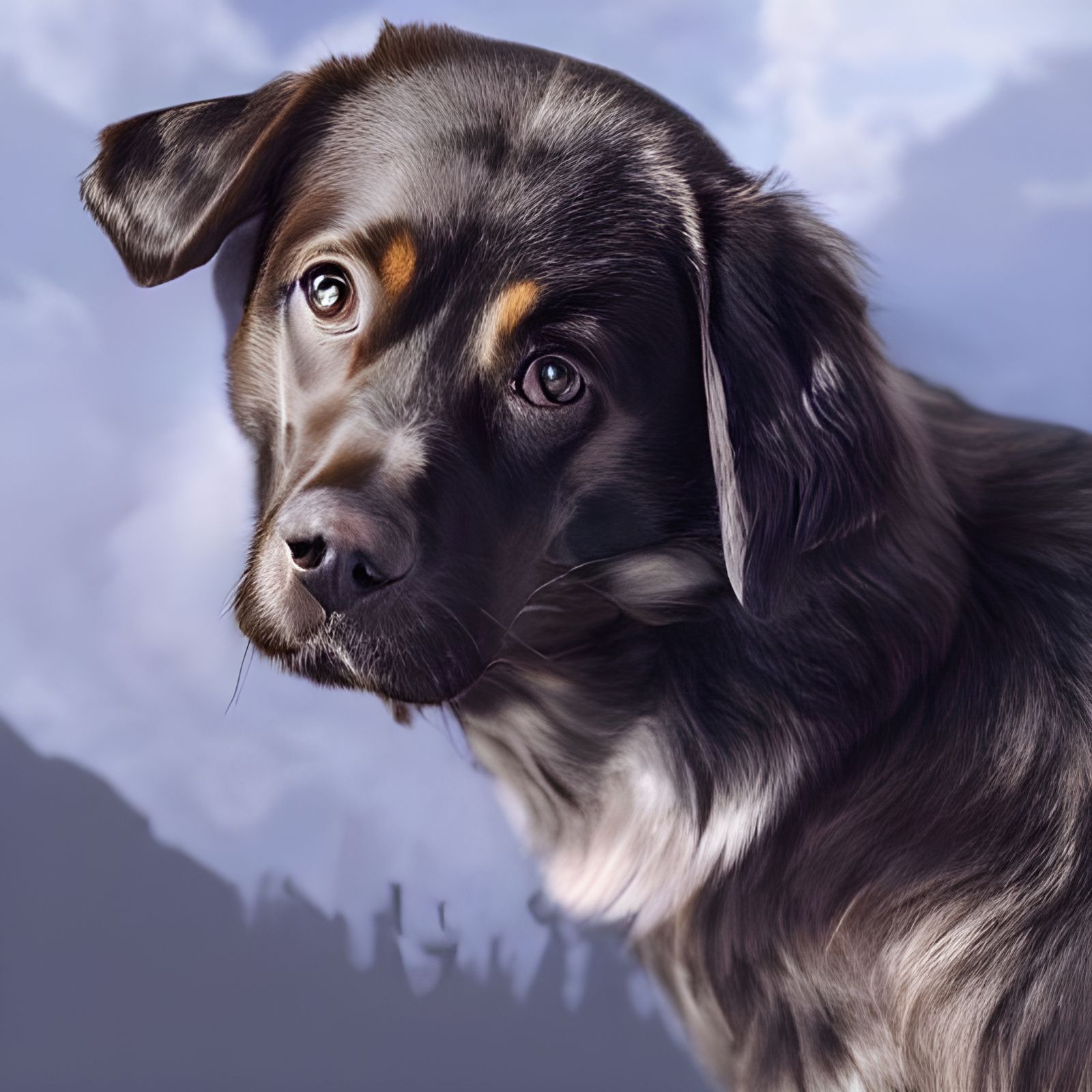 Cute Dog in Detailed Matte Painting