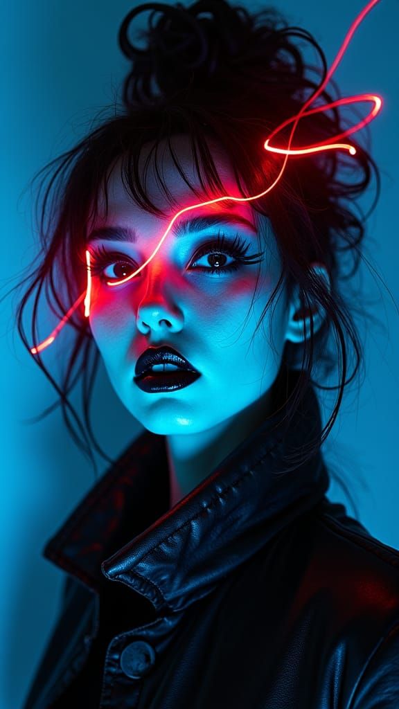 Surreal Editorial Portrait with Bold Colors