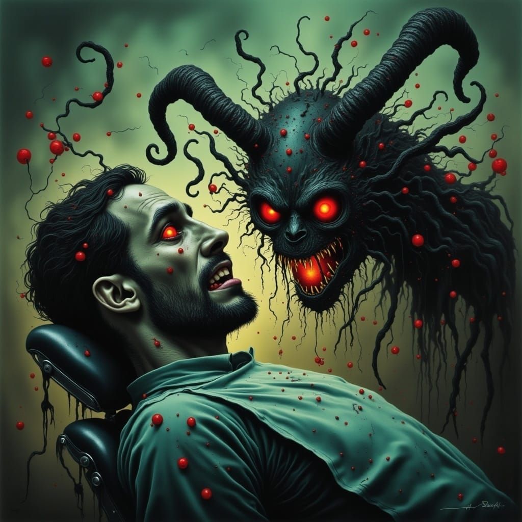 Terrified Man's Tooth Extraction by Demonic Dentist