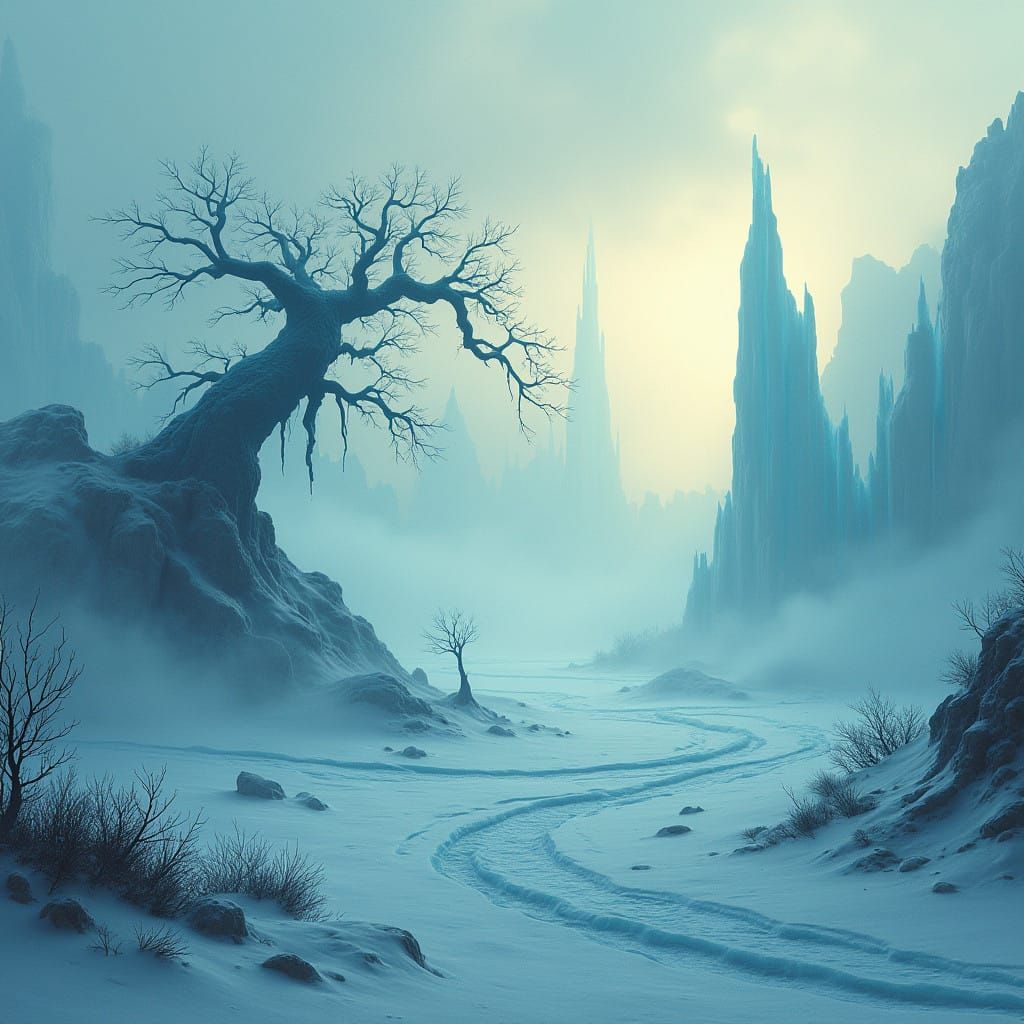 Frozen Landscapes of Niflheim in Dreamlike Hues