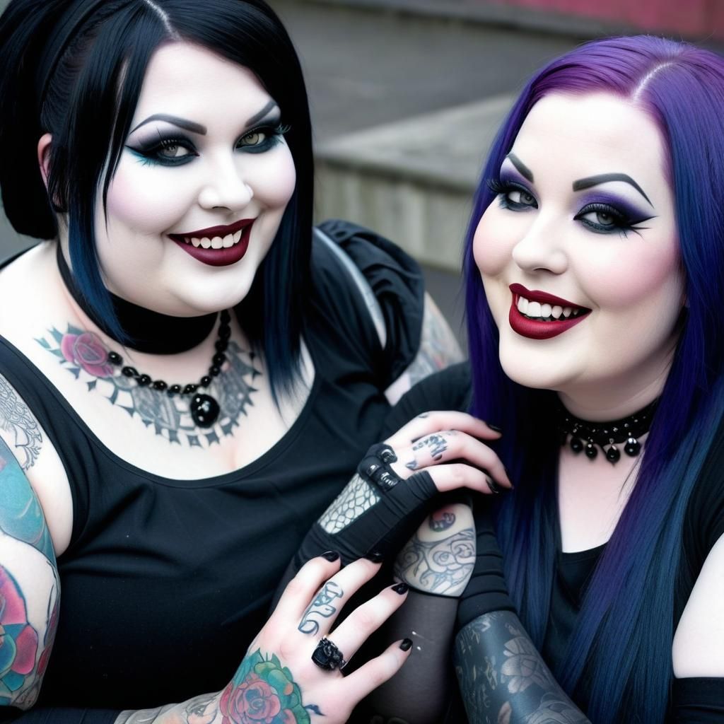 Beautiful Goth Women in Elaborate Clothing