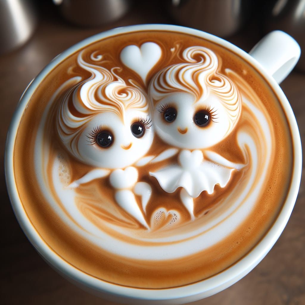 Chibi cappuccino couple