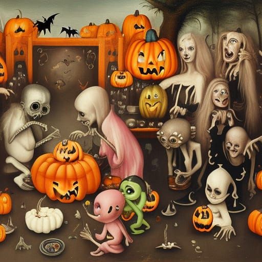 Demonic Trick-or-Treaters in a Surreal Hellscape