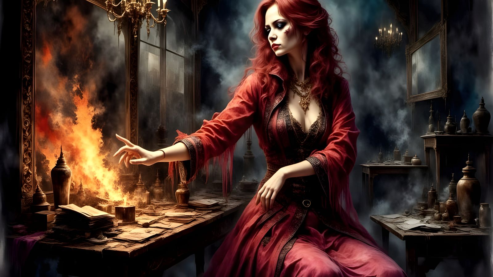 Gothic Eldritch Cathedral in Vibrant, Fantastical Art