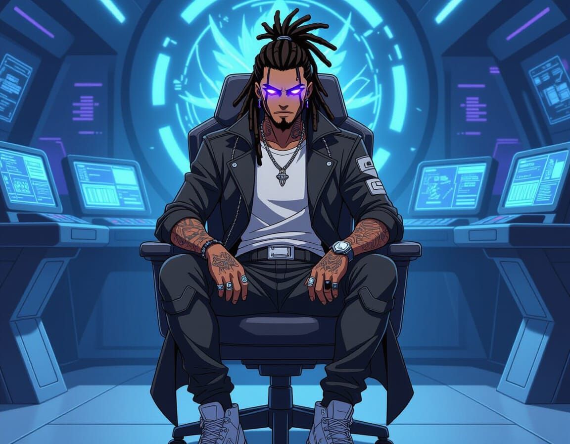 Starship Captain Osyris in Anime Sci-Fi Style