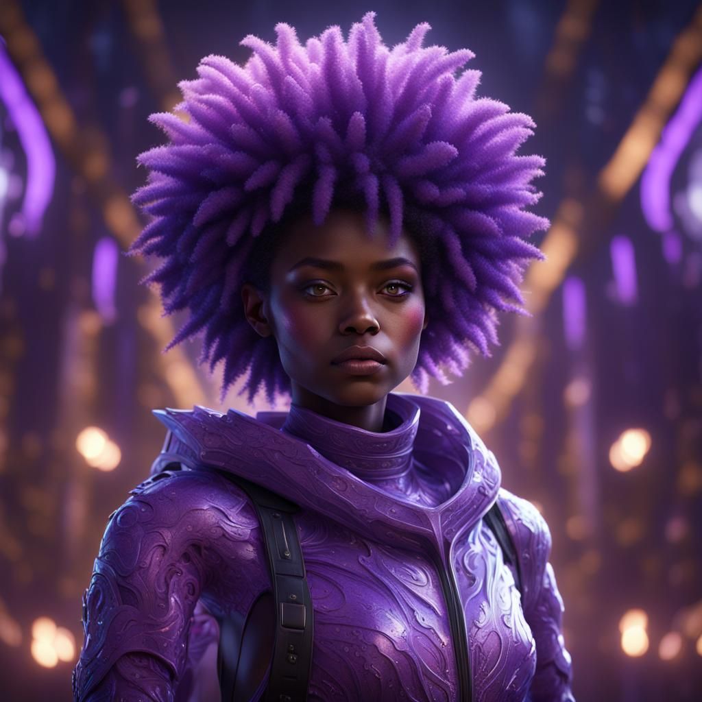 Purple Iridescent Pixie in Dark Fantasy Style