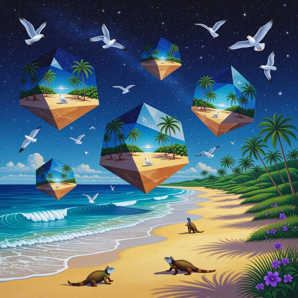 Polyhedrons on Beach in Holographic Cosmic Style