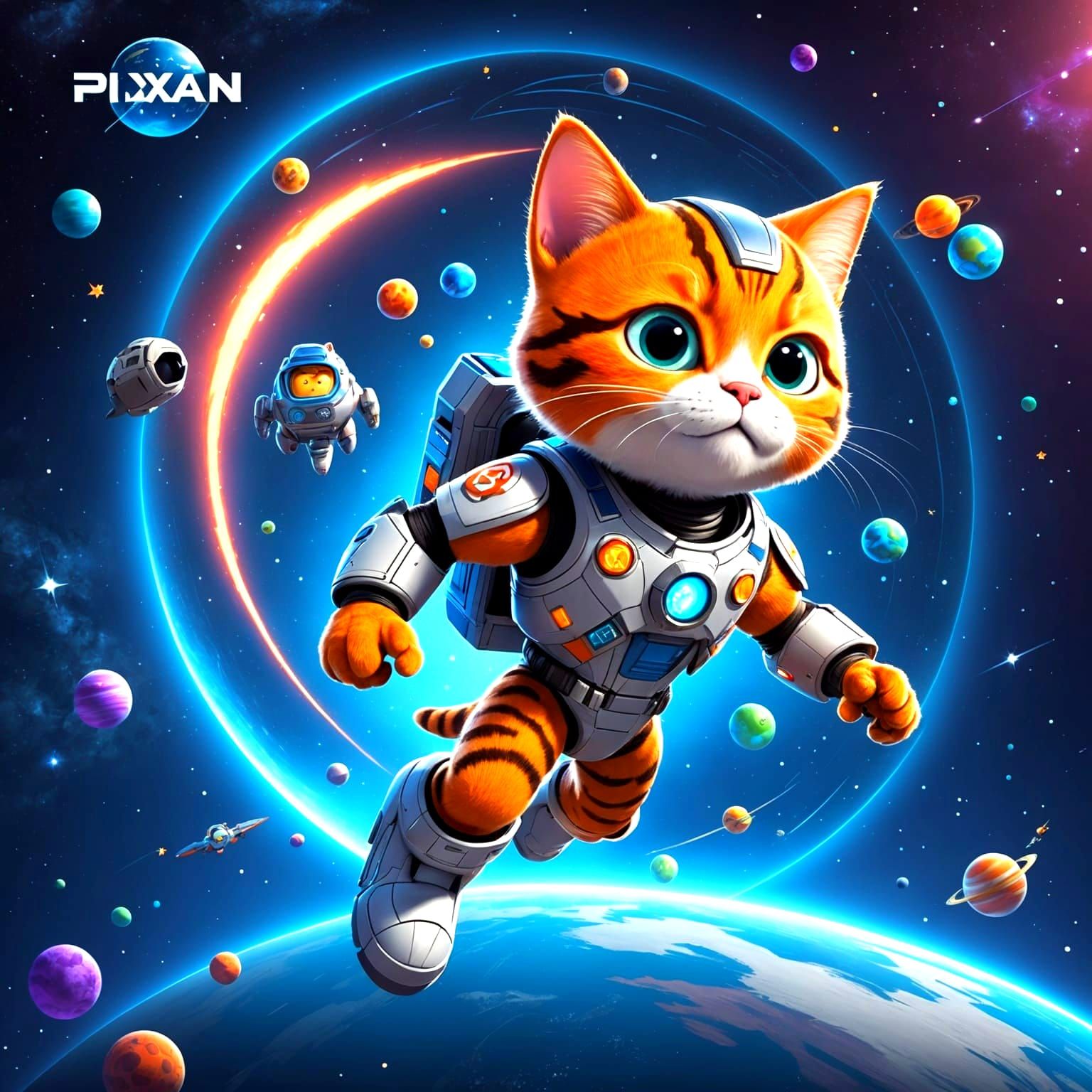 Captain Cat: Space Hero in 3D Digital Art
