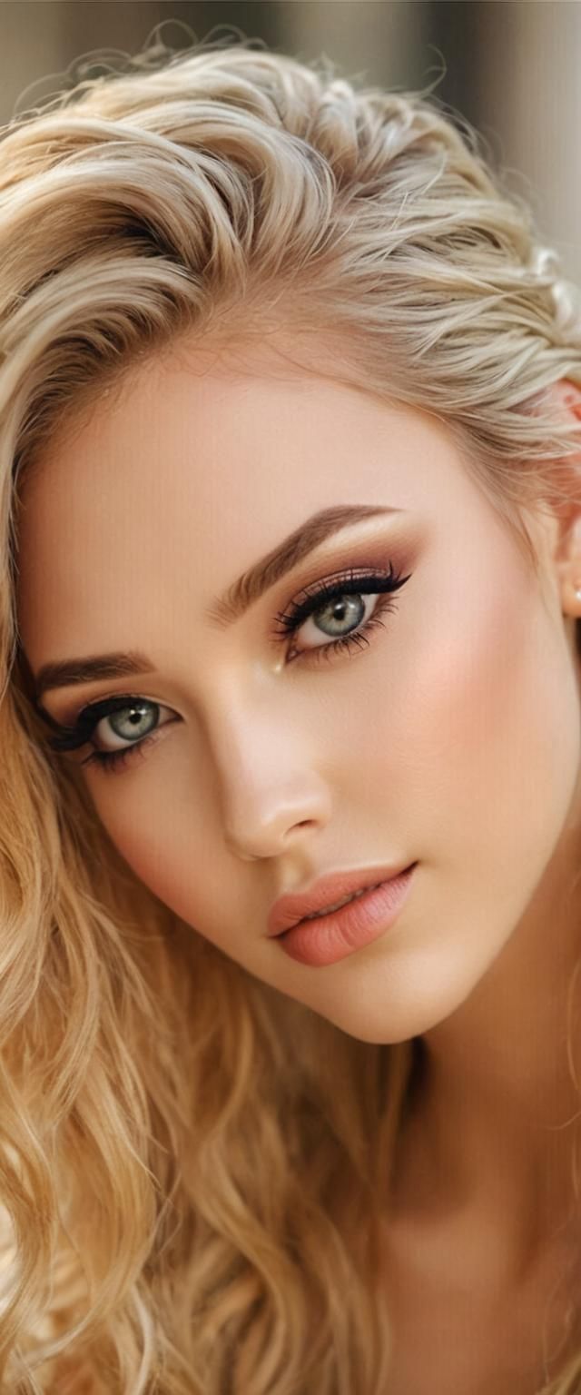 Portrait of a Beautiful Young Girl with Makeup