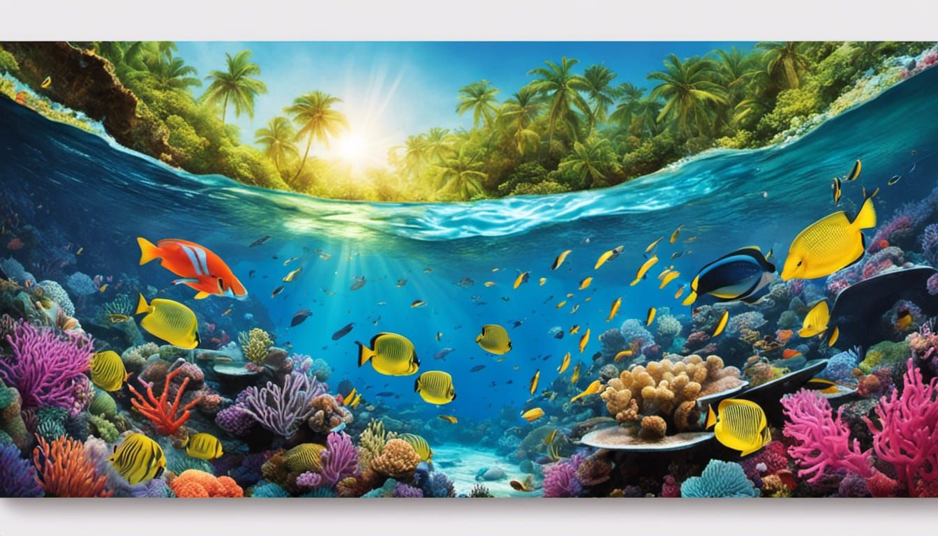Tropical Islands and Coral Reef in Candy Art Style