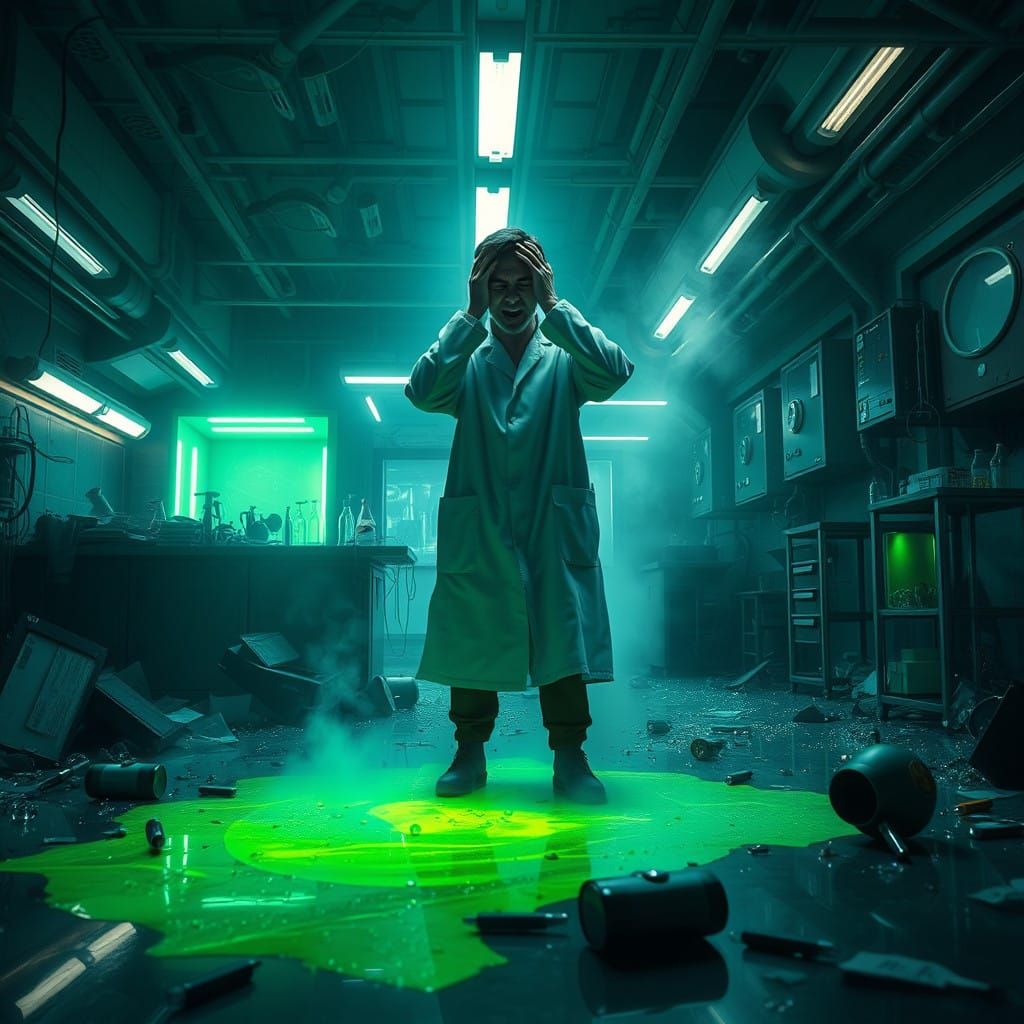 Shattered Dreams in a Futuristic Laboratory