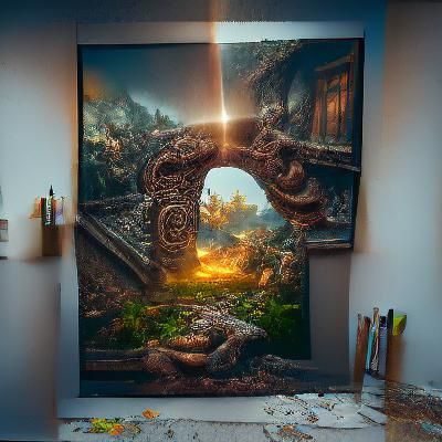 Creation's Dawn: A Dramatic Matte Painting