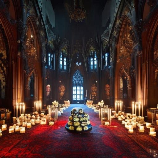 Gothic Candy Skull Interior in Dark Style