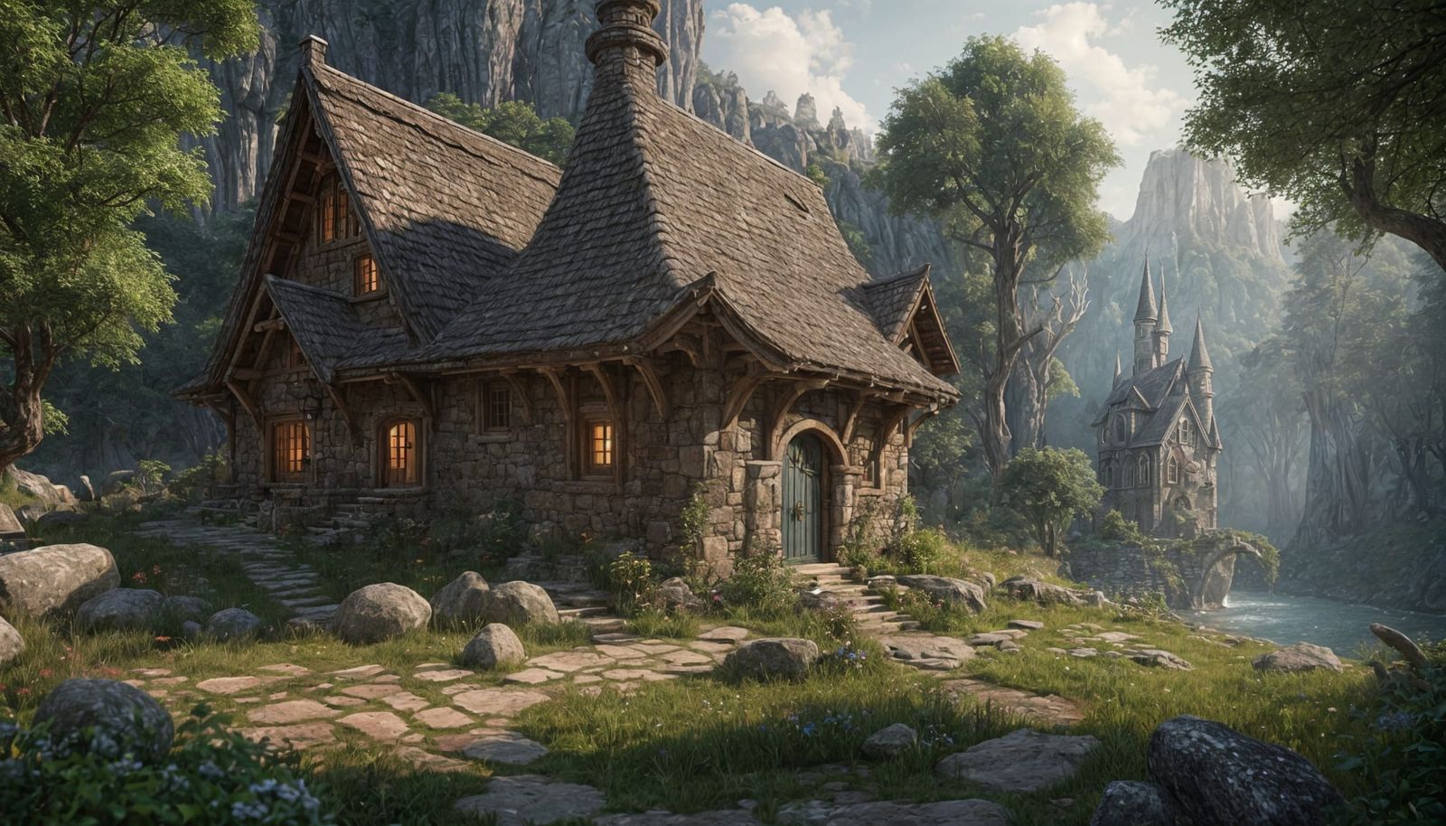 Rustic Elven Cottage in Wooded Gorge