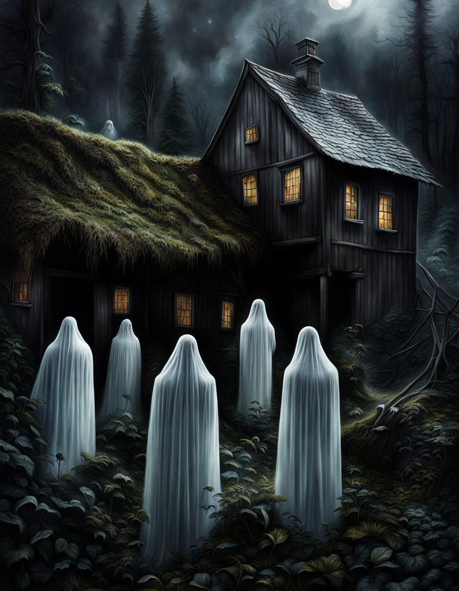 Ethereal Spirits in Spooky Enchanted Village