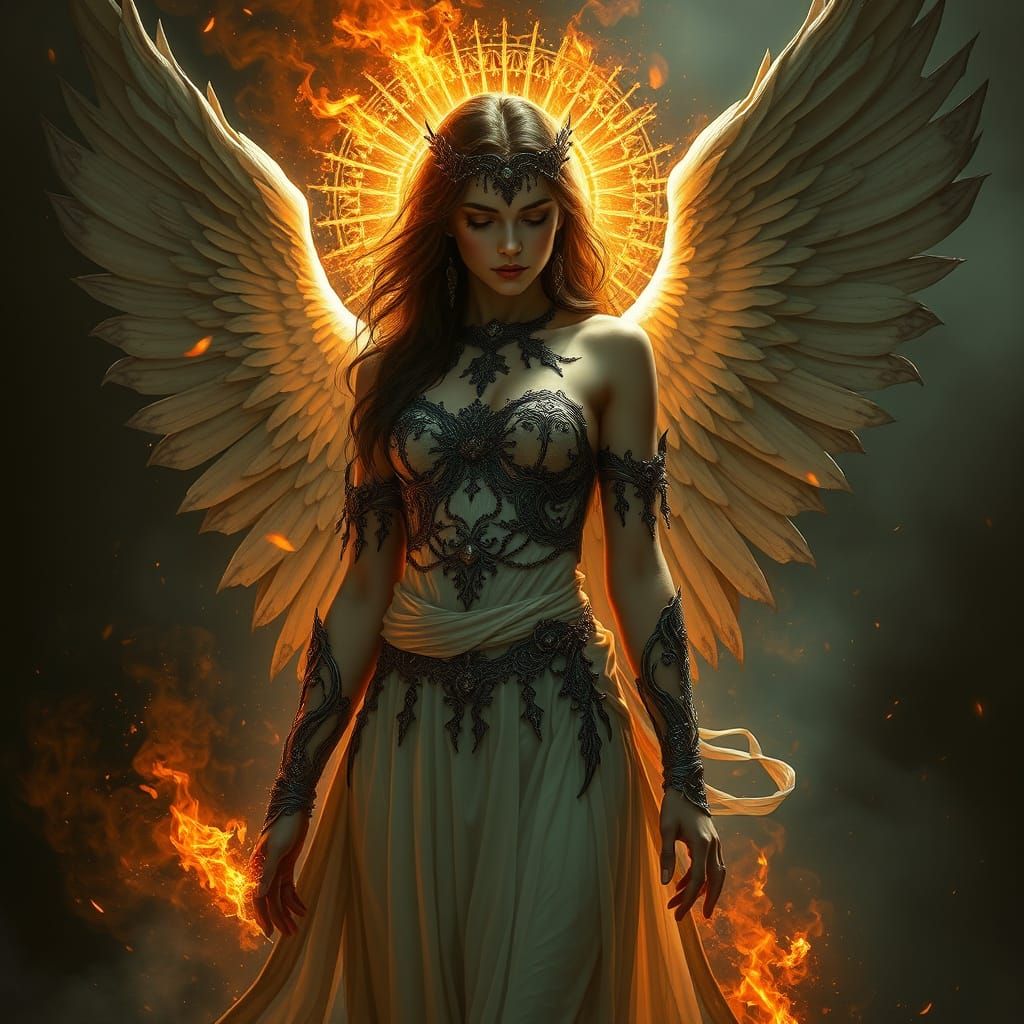 Darkfire Angel as a Female Divine Being