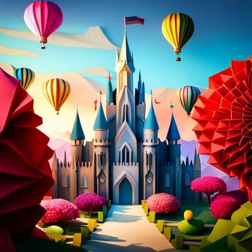 Candy Art Origami Castle and Garden